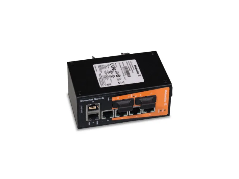 Коммутатор Ethernet с 6 разъемами RJ45, 2 разъемами FOC SC, 24 В, C-образная рейка BasicLin